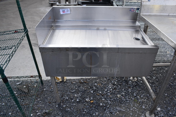 Stainless Steel Commercial Drain Board w/ Left Side Drain Board and Back Splash. 36x24x36 - Image 1 of 5