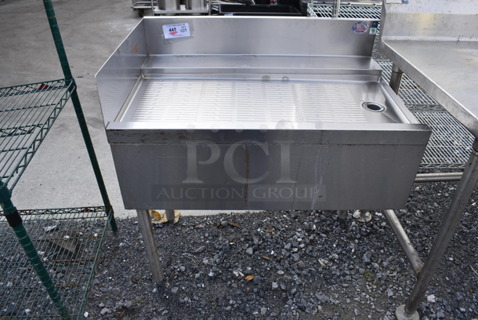 Stainless Steel Commercial Drain Board w/ Left Side Drain Board and Back Splash. 36x24x36