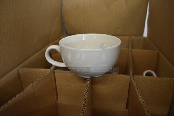 24 BRAND NEW IN BOX! White Ceramic Mugs. 5x4x2.5. 24 Times Your Bid!