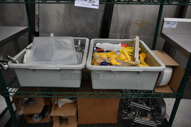 ALL ONE MONEY! Lot of 4 Tiers of Various Items Including Metal Cash Drawers, Utensils and Brackets. Does Not Include Shelving Unit. - Image 4 of 5