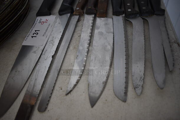9 Various Stainless Steel Knives. Includes 15.5". 9 Times Your Bid! - Image 3 of 3