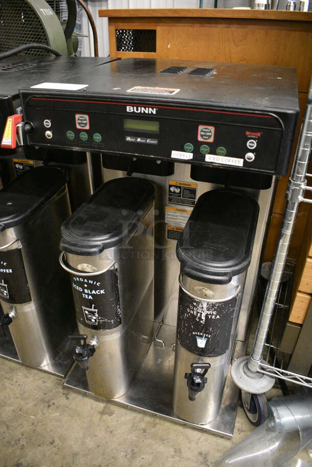 2014 Bunn Model ITCB TWIN HV Stainless Steel Commercial Countertop Iced Tea Machine w/ Hot Water Dispenser and 2 Beverage Holder Dispensers. 120/240 Volts, 1 Phase. 20.5x25.5x34 - Image 3 of 6