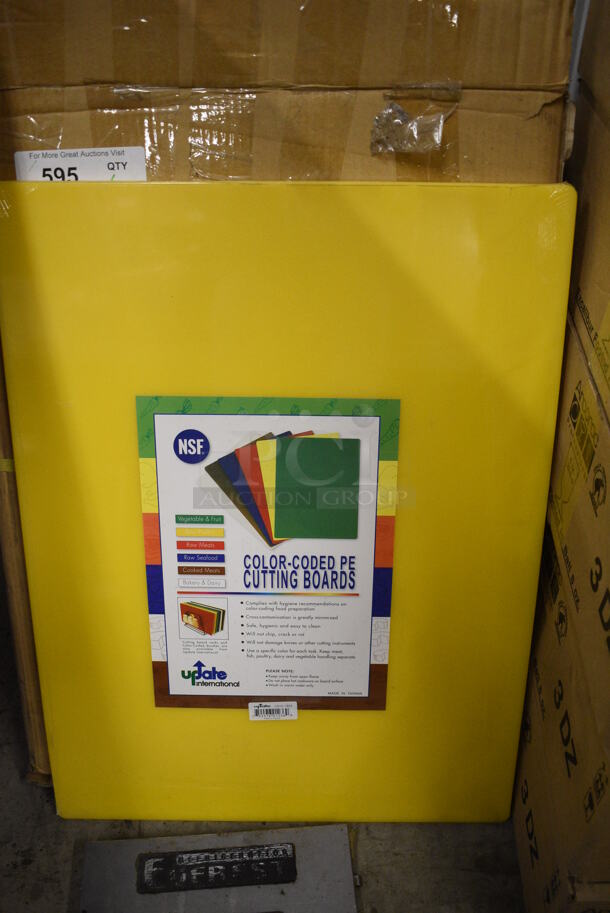 6 BRAND NEW IN BOX! Update Yellow Cutting Boards. 18x24x1. 6 Times Your Bid!