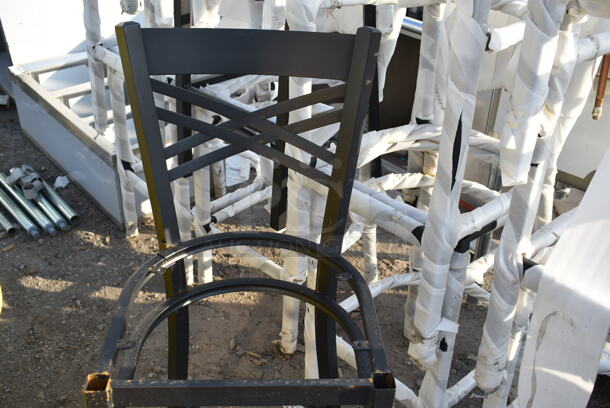 12 BRAND NEW SCRATCH AND DENT! Lancaster Table & Seating 164BCROSSFR Black Metal Bar Height Cross Back Chair. 12 Times Your Bid! - Image 5 of 7