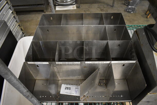4 Metal Four Compartment Lid Holders. 19x4.5x7. 4 Times Your Bid! - Image 2 of 3
