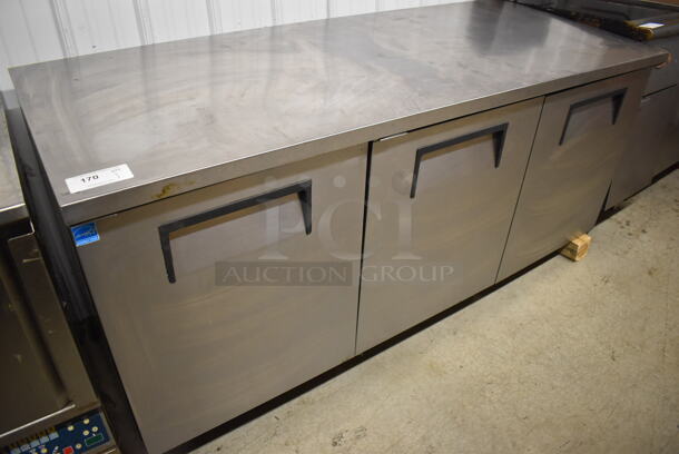 2011 True TUC-72 ENERGY STAR Stainless Steel Commercial 3 Door Undercounter Cooler on Commercial Casters. Missing 1 Caster. 115 Volts, 1 Phase. 72.5x30x35. Tested and Working! - Image 2 of 8