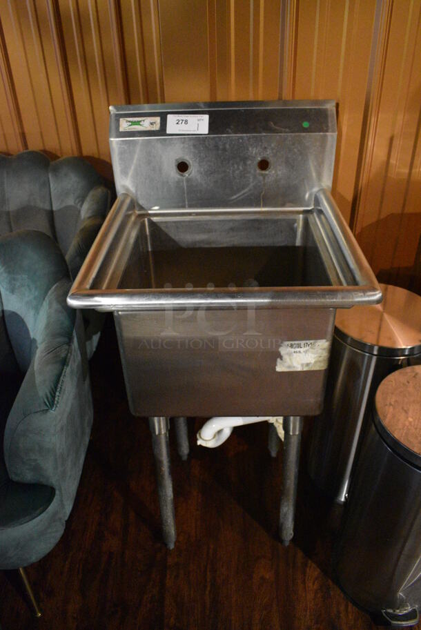 Regency Stainless Steel Commercial Single Bay Sink w/ Faucet and Handles. 22x23x45. (lounge)