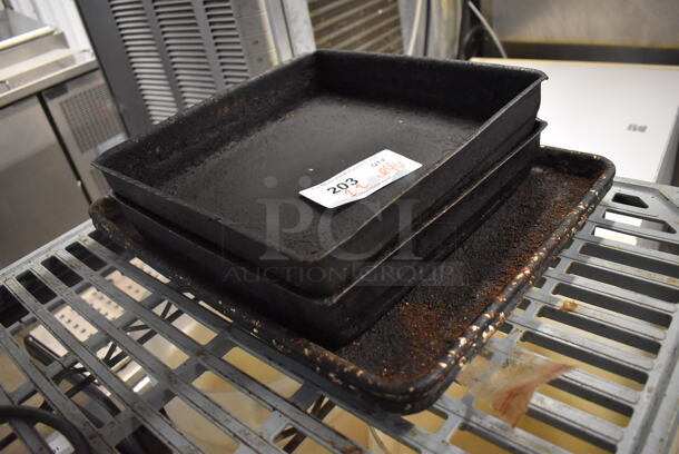 ALL ONE MONEY! Lot of 4 Metal Baking Pans. Includes 12x12x2 - Image 2 of 2