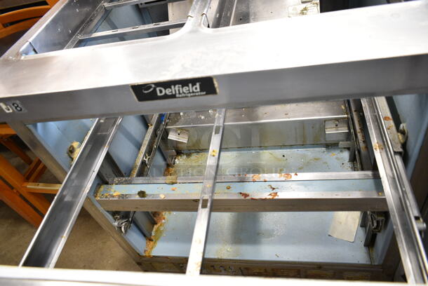 Delfield Stainless Steel Commercial Prep Table. Missing Bottom Drawer and Lid. Tested and Powers On But Does Not Get Cold - Image 5 of 6