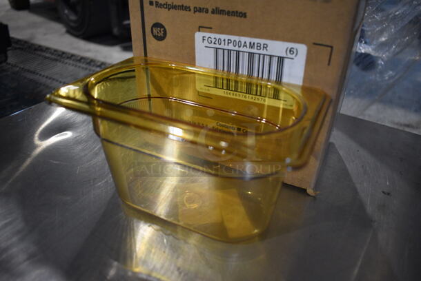 6 BRAND NEW IN BOX! Rubbermaid FG201P00AMBR Amber Poly 1/9 Size Drop In Bins. 1/9x4. 6 Times Your Bid! - Image 2 of 6