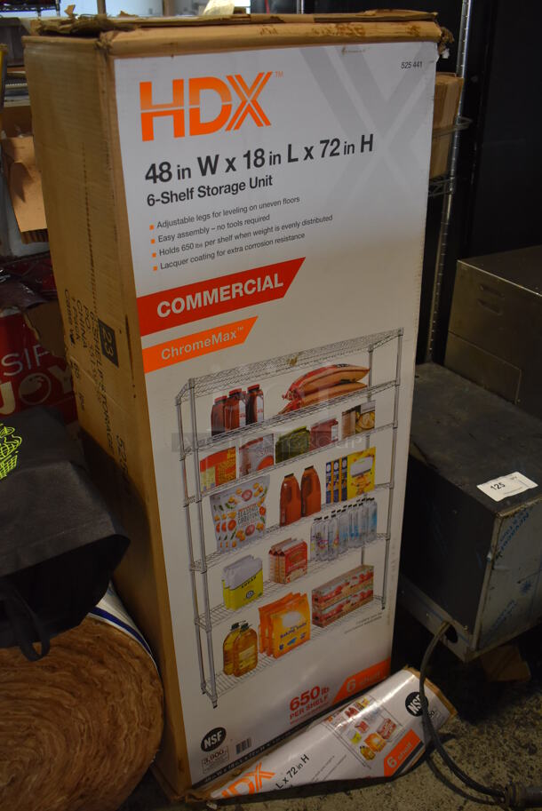 Box of 6 BRAND NEW HDX Chrome Finish Shelves. 48x18x1.5, 72" - Image 2 of 6