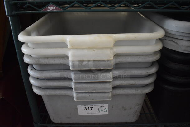 ALL ONE MONEY! Lot of 11 Poly Bus Bins w/ 5 Lids. 21.5x15.5x7 - Image 2 of 3