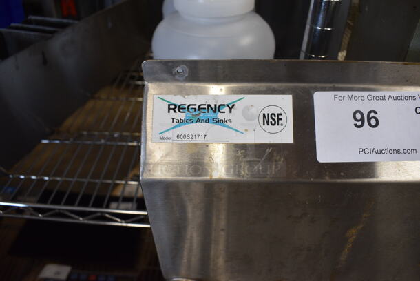 Stainless Steel 2 Bay Sink w/ Faucet and Handles. 2 Legs Need To Be Reattached. 41x22x45. Bays 17x17x12 - Image 5 of 5
