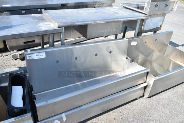 BRAND NEW SCRATCH AND DENT! Regency 600HSMS1848 Wall-Mounted 48" x 17 1/2" Hand Sink for (2) 8" Center Faucets. No Wall Brackets.  - Image 3 of 5