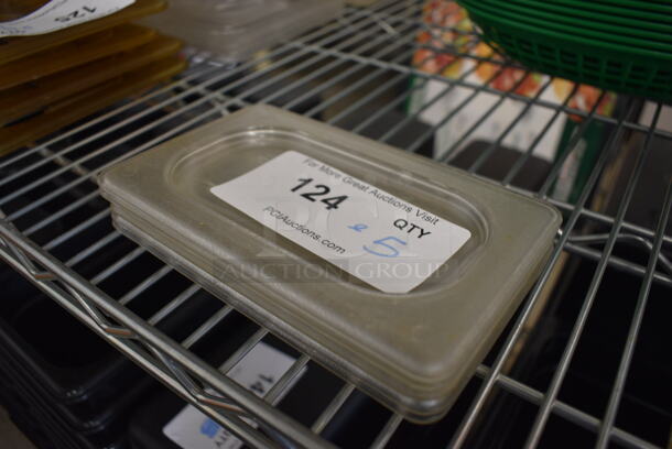 ALL ONE MONEY! Lot of 5 Clear Poly 1/9 Size Drop In Bin Lids! - Image 2 of 2