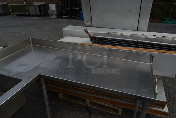 Stainless Steel Commercial 2 Bay L Shaped Sink w/ Faucet and Handles. Bays 18x16x10  - Image 2 of 4