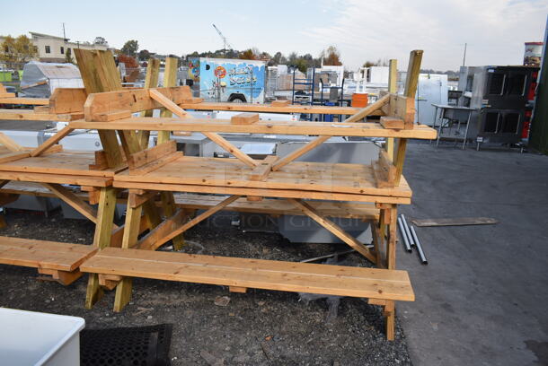 2 Wooden Picnic Tables. 2 Times Your Bid! - Image 1 of 3