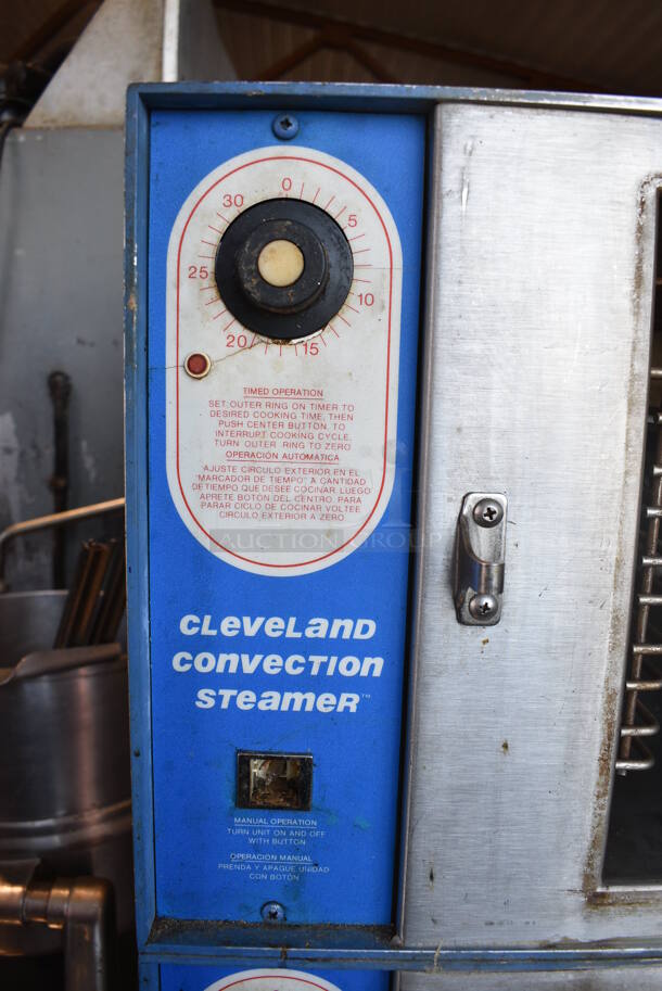 Cleveland Convection Stainless Steel Commercial Electric Powered Double Deck Steam Cabinet w/ Model TDC/2-20 Tilting Kettle. 208 Volts, 3 Phase. 42x35x62 - Image 8 of 12