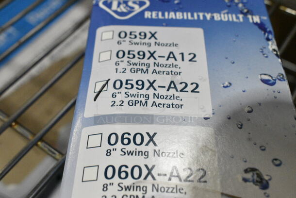 2 BRAND NEW SCRATCH AND DENT! Items Including T&S 059X-A22 6" Swing Nozzle with 2.2 GPM Aerator, Regency 600FWM812 Faucet Wall 8"C Swing Spout No Lead. 2 Times Your Bid!  - Image 5 of 7