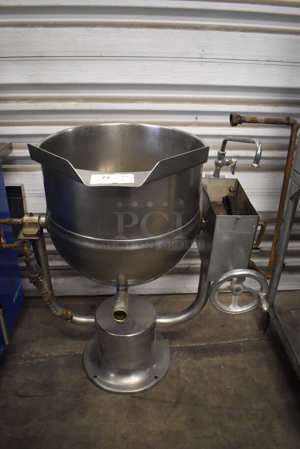Groen DT-20 Stainless Steel Commercial Floor Style Direct Steam Powered Manual 20 Quart Tilting Steam Kettle. 40x25x45 - Image 2 of 8