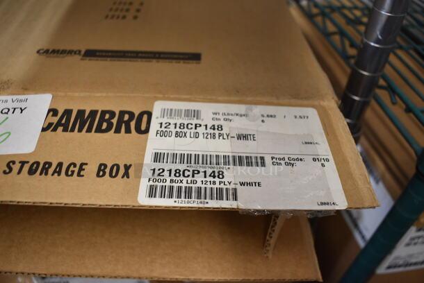 ALL ONE MONEY! Lot of 6 Cambro White Poly Lids. 12x18x1 - Image 3 of 3