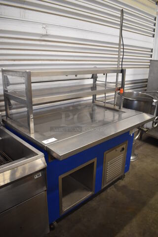 Colorpoint 50-CFI Stainless Steel Commercial Portable Refrigerated Buffet Station w/ Tray Slide and 2 over Shelves on Commercial Casters. 120 Volts, 1 Phase. 52x35x80. Tested and Working!