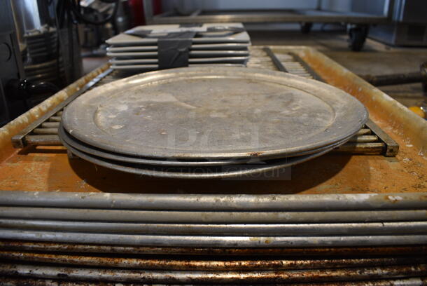 ALL ONE MONEY! Lot of 7 Metal Full Size Baking Pans, 3 Round Metal Pans and 5 White Ceramic Plates. Includes 18x26x1 - Image 2 of 5