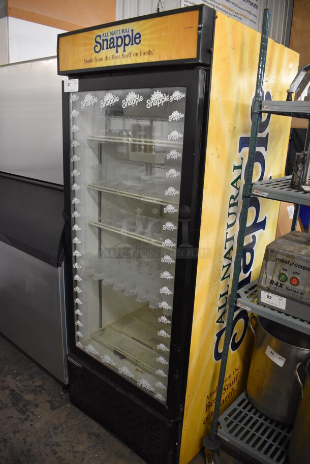 Carrier MC750 Metal Commercial Single Door Reach In Cooler Merchandiser w/ Poly Coated Racks. 115 Volts, 1 Phase. 30x32x78. Tested and Working!