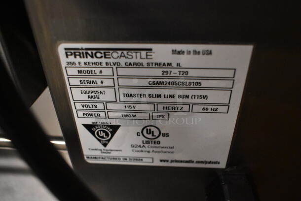 BRAND NEW SCRATCH AND DENT! Prince Castle 297-T20 Stainless Steel Commercial Countertop Vertical Contact Toaster. 115 Volts, 1 Phase. Tested and Working! - Image 6 of 6