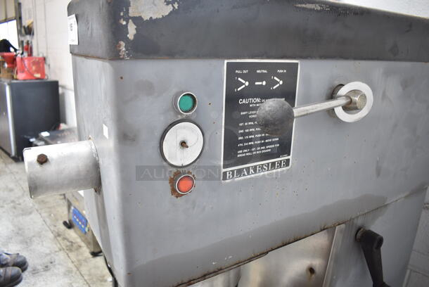 Blakeslee Metal Commercial Floor Style 60 Quart Planetary Dough Mixer w/ Metal Mixing Bowl and Dough Hook Attachment.  - Image 3 of 8