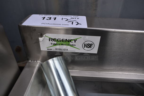 BRAND NEW SCRATCH AND DENT! Regency 600B21014 Stainless Steel Commercial 2 Bay Sink w/ Legs. Bays 10x14 - Image 3 of 3