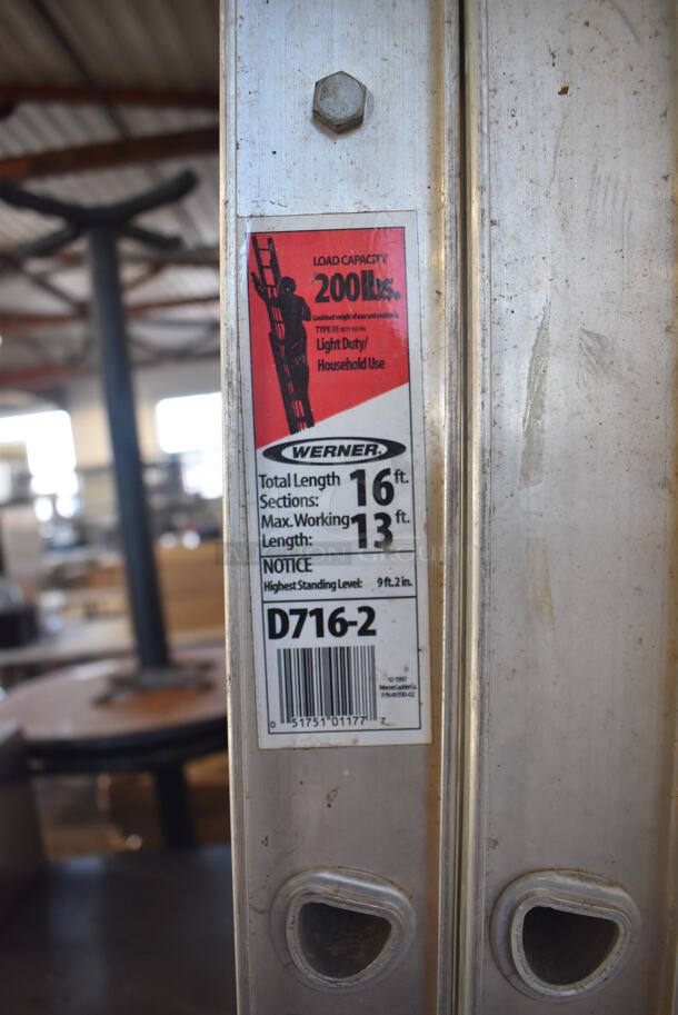 Werner Metal 200 Pound Capacity Straight Ladder. 16x5.5x97 - Image 3 of 5