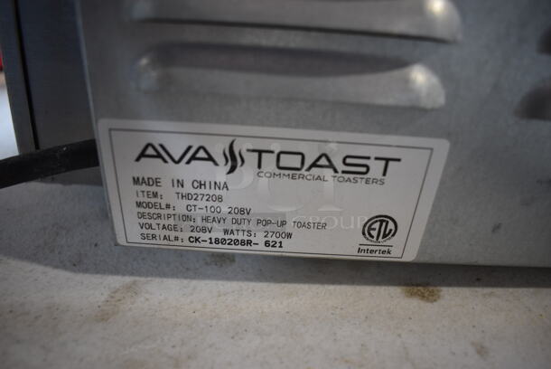Avatoast Model CT-100 Stainless Steel Commercial Countertop 4 Slot Toaster. 208 Volts, 1 Phase. 12x10x9.5 - Image 5 of 5