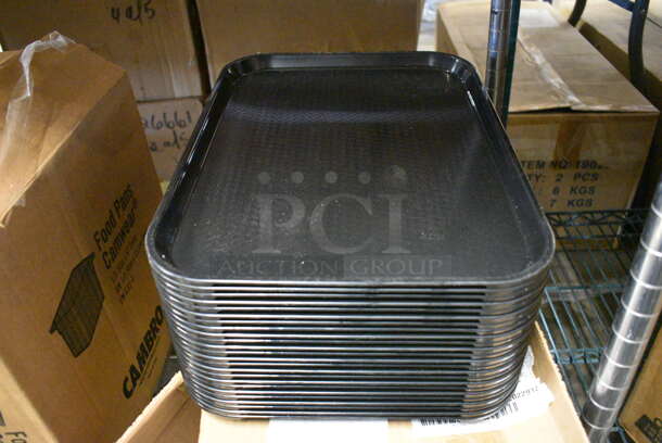 24 BRAND NEW IN BOX! Cambro Black Poly Trays. 12x16x1. 24 Times Your Bid!