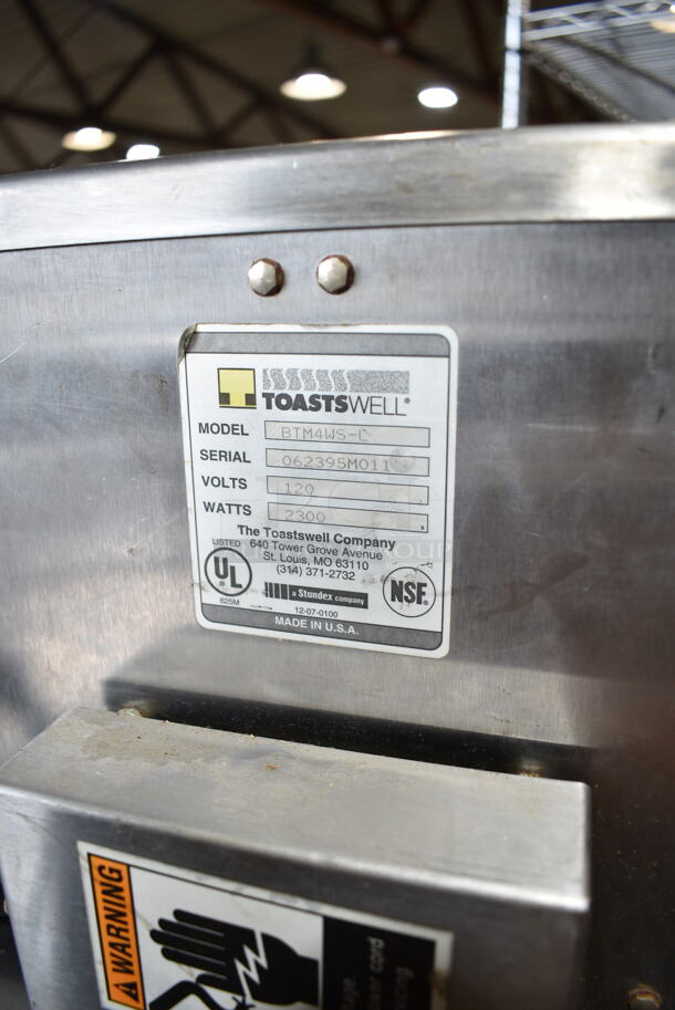 Toastswell BTM4WS-L Stainless Steel Commercial Countertop 2 Slot Toaster. 120 Volts, 1 Phase.  - Image 4 of 4