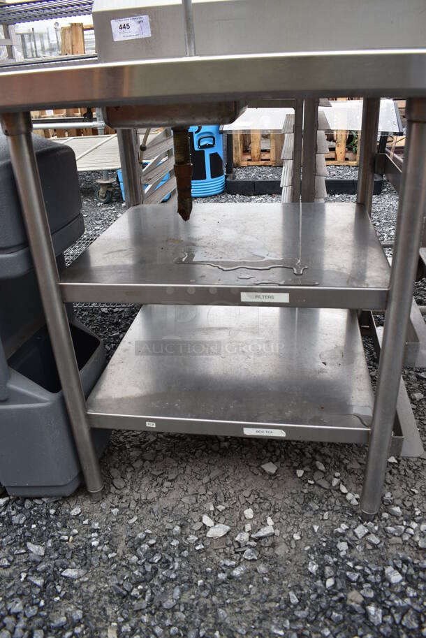 Stainless Steel Commercial Table w/ Sink Bay, Faucet, Handles, Splash Guard, Water Dispenser, Back Splash and Under Shelves. 72x31x48. Bays 10x8x4.5, 9x15x8.5 - Image 6 of 8