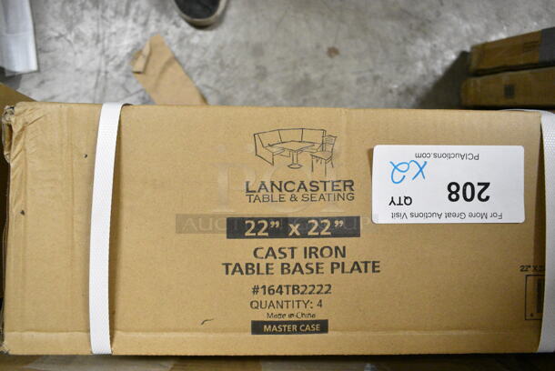 2 Box of 4 BRAND NEW SCRATCH AND DENT! Lancaster Table & Seating 164TB2222 22" x 22" Cross Cast Iron Table Base Plate. 2 Times Your Bid!  - Image 4 of 4