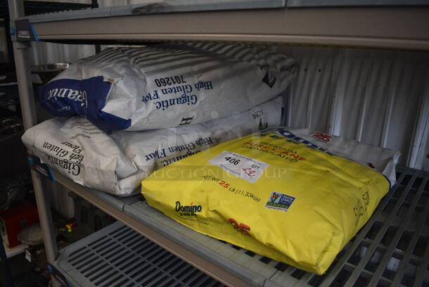 ALL ONE MONEY! Lot of 3 Bags; Domino Sugar and 2 High Gluten Flour. - Image 1 of 4