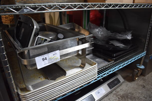ALL ONE MONEY! Tier Lot of Various Items Including Metal Full Size Baking Pans and Chafing Dish Frame!