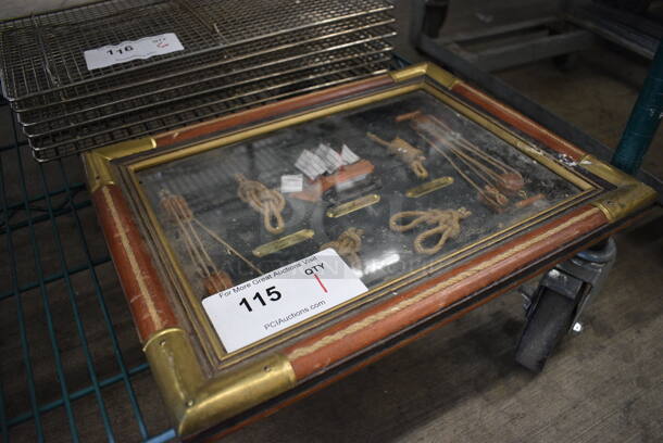 Framed Shadow Box w/ Various Nautical Figures Inside. 16x1x12.5 - Image 2 of 4