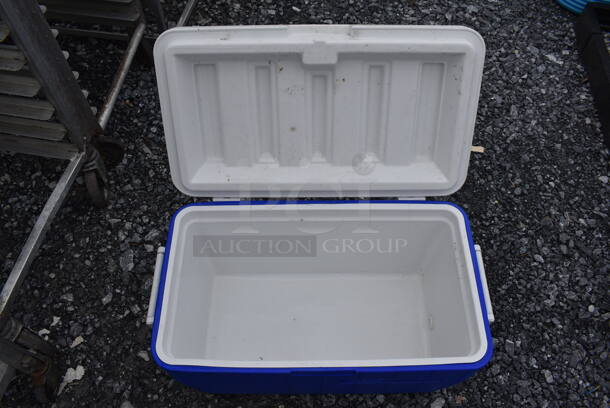 2 Coleman Blue and White Poly Insulated Portable Cooler. 25x14x15. 2 Times Your Bid! - Image 6 of 8
