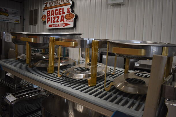 4 Metal Oval Chafing Dishes w/ 3 Drop Ins. No Lids. 20x12x9. 4 Times Your Bid! - Image 4 of 4