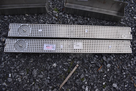 2 BRAND NEW! Stainless Steel Drip Trays w/ Glass Washer. 45x5x3. 2 Times Your Bid!