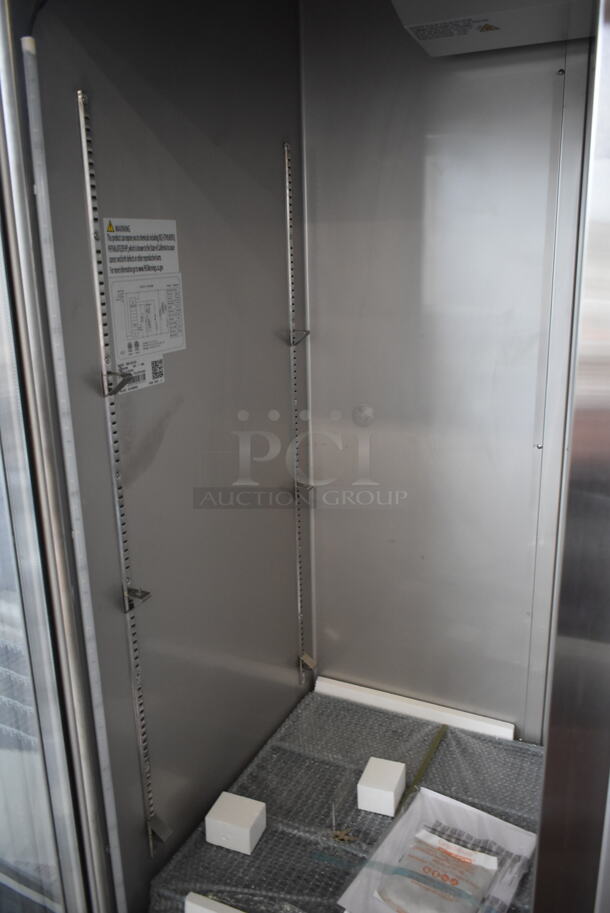 BRAND NEW SCRATCH AND DENT! KoolMore RIR-2D-GD Stainless Steel Commercial 2 Door Reach In Cooler Merchandiser. 115 Volts, 1 Phase. Tested and Working! - Image 5 of 6
