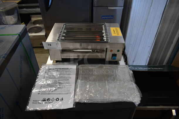 BRAND NEW SCRATCH AND DENT! 2022 Hoocoo IBG-18 Stainless Steel Commercial Countertop Electric Powered Barbecue BBQ Grill. 110 Volts, 1 Phase. Tested and Working! - Image 1 of 7