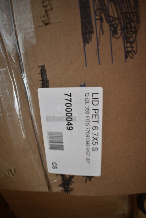 PALLET LOT of 30 BRAND NEW Boxes Including 50020W Choice 20 oz. White Poly Paper Hot Cup - 600/Case, 4 Box 130WSSPOON Choice Medium Weight White Plastic Soup Spoon - 1000/Case, 77000049 Solut 00049 6 3/4" x 5" Clear PET Smooth Wall Lid for Small Rectangle Tray - 300/Case, 346MEDCUP1Z Choice 1 oz. Disposable Polypropylene Graduated Medicine Cup - 5000/Case, 395RP10 EcoChoice Compostable Sugarcane / Bagasse 10" Plate - 500/Case, 130APPFRKSLV Visions 4" Silver Plastic Tasting Fork - 400/Case. 30 Times Your Bid!  - Image 5 of 12