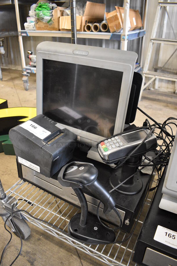 Par 15" POS System Monitor, Epson Model M244A Receipt Printer, Verifone Credit Card Reader, Barcode Scanner and Metal Cash Drawer - Image 2 of 6
