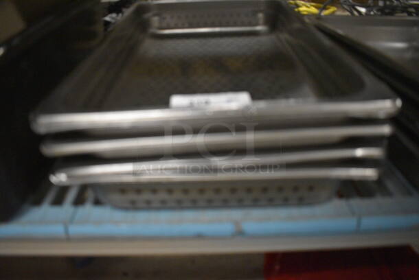 5 Stainless Steel Perforated Full Size Drop In Bins. 1/1x2.5. 5 Times Your Bid! - Image 3 of 3