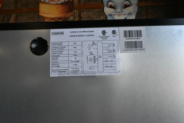 BRAND NEW SCRATCH AND DENT! Caravin V-265WSZ 30'' Freestanding Wine Cellar 265 Bottles Capacity Single Zone Merchandiser. 120 Volts, 1 Phase. Tested and Working! - Image 9 of 9