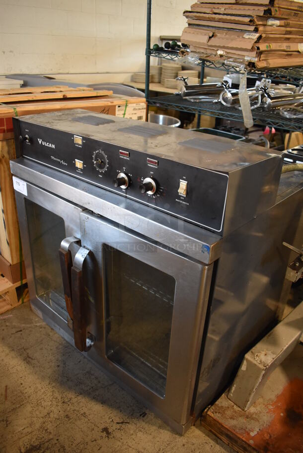 Vulcan ThermAire ET8 Stainless Steel Commercial Electric Powered Full Size Convection Oven w/ View Through Doors, Metal Oven Racks and Thermostatic Controls. 208 Volts, 3 Phase. 36x30x35 - Image 2 of 7